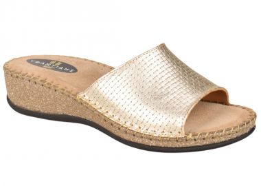 Παντόφλες γυναικείες | Δερμάτινες | Υφαντίδης | 111138 | Χρυσό - Υφαντίδης - 